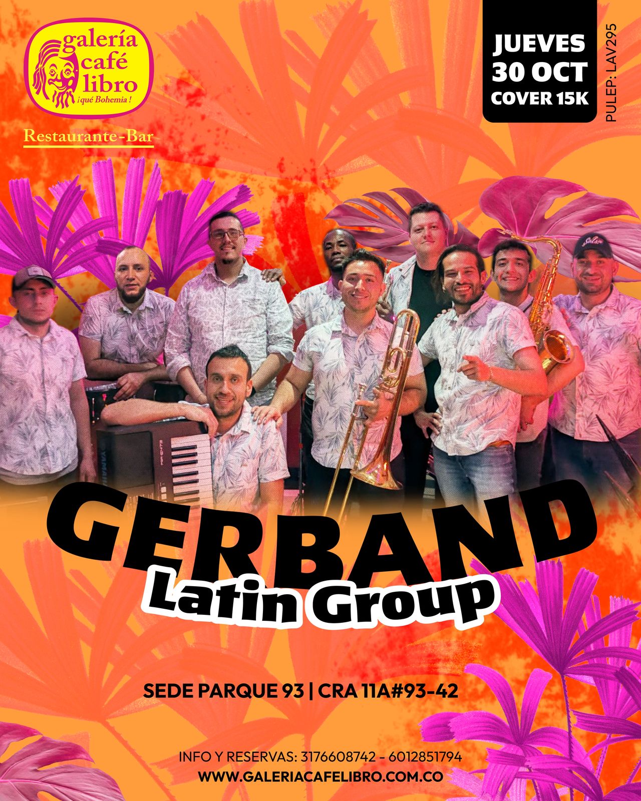 Evento - Galería Café Libro - Programación Ger Band Latin Group