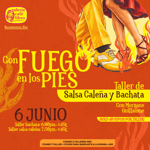 Galería Café Libro - Banner Con fuego en los pies