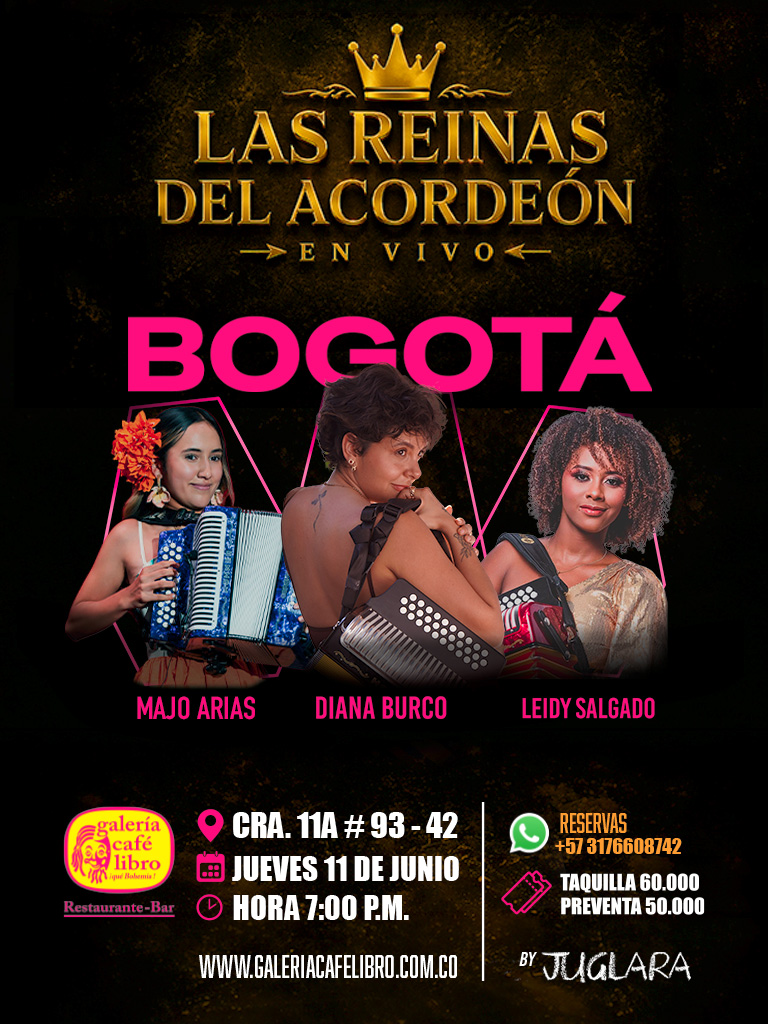 Evento - Galería Café Libro - Programación Las Reinas del Acordeón