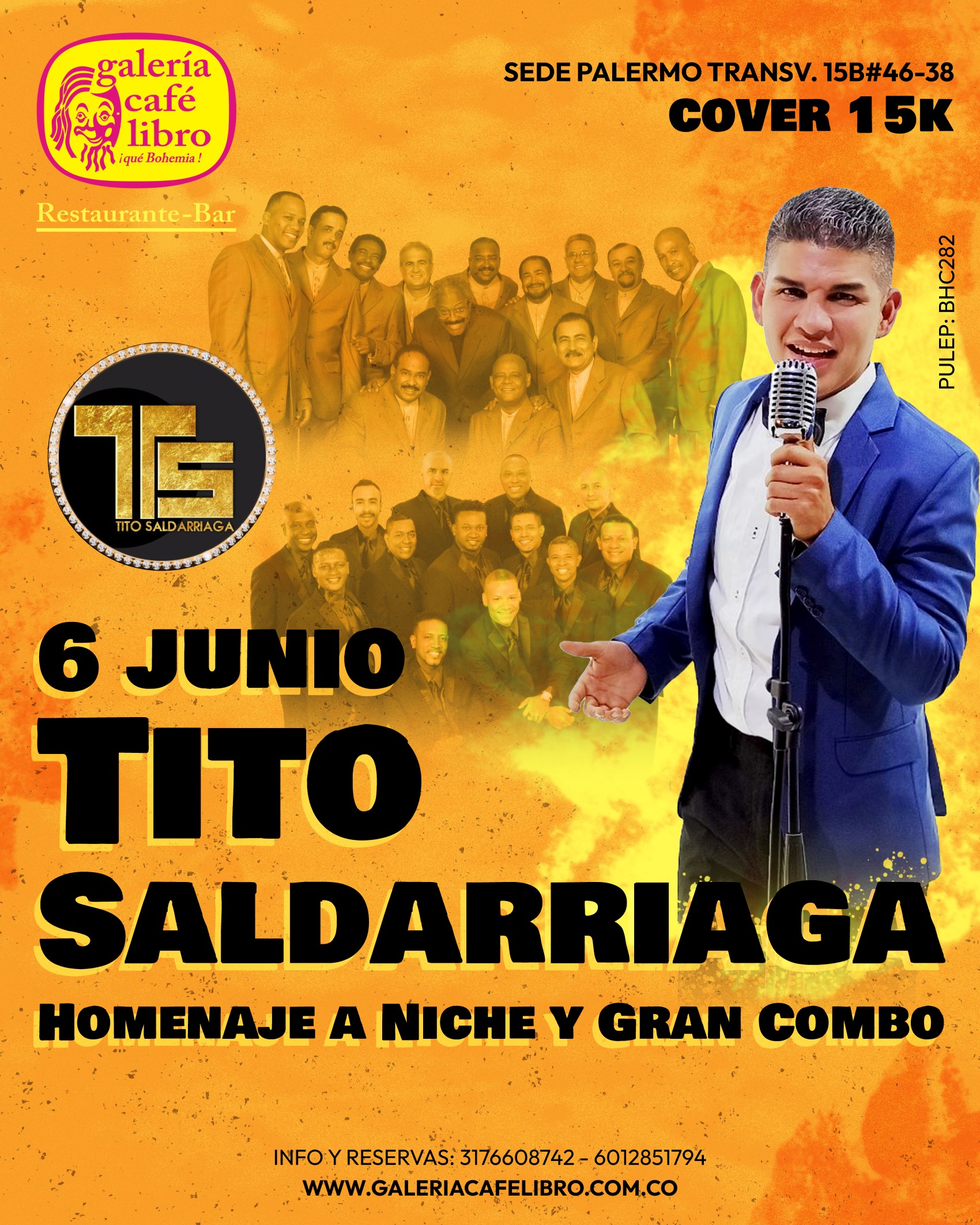 Evento - Galería Café Libro - Programación Tito Saldarriaga Homenaje a Niche y Gran Combo