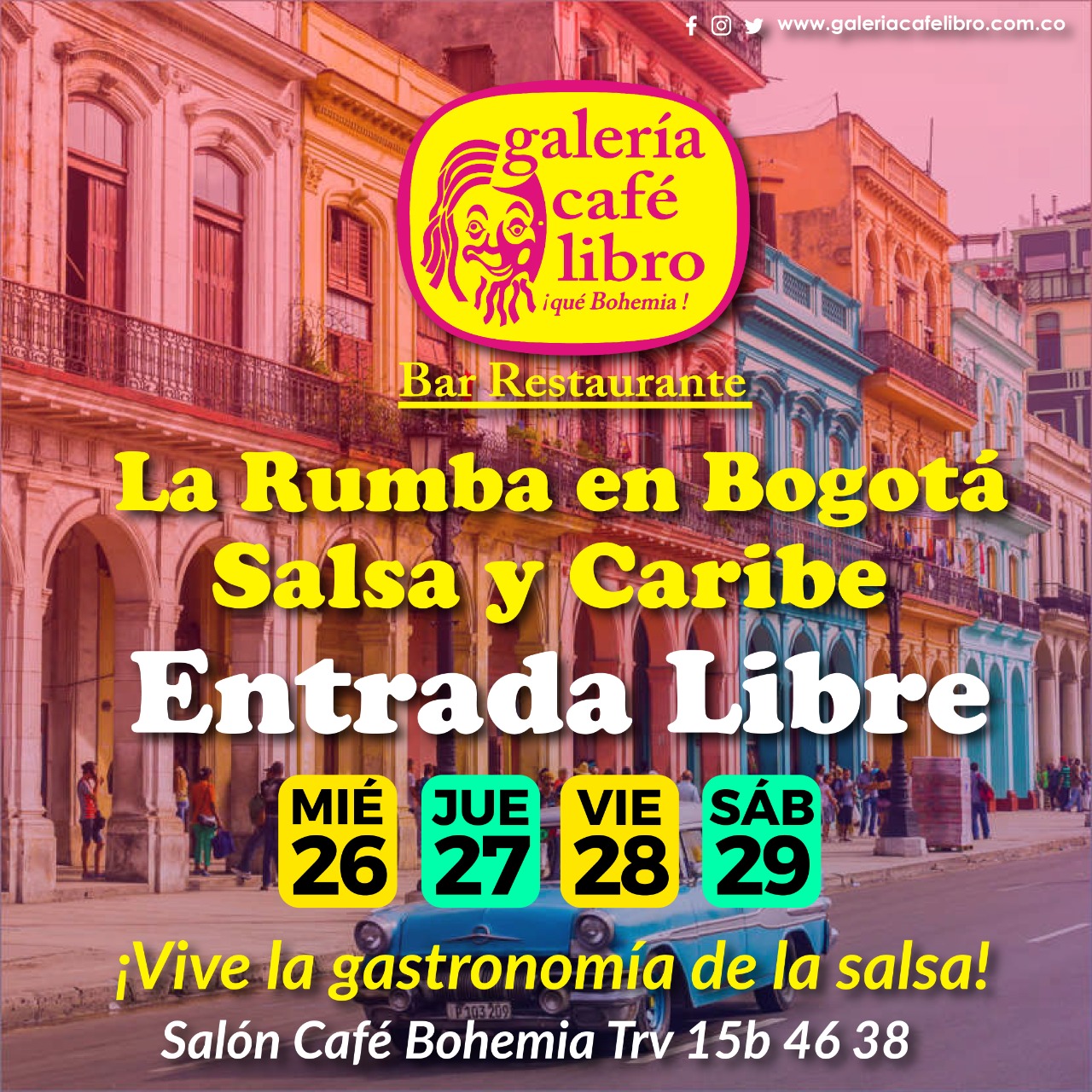Imagen promoción Programación Semanal Salón Café Bohemia