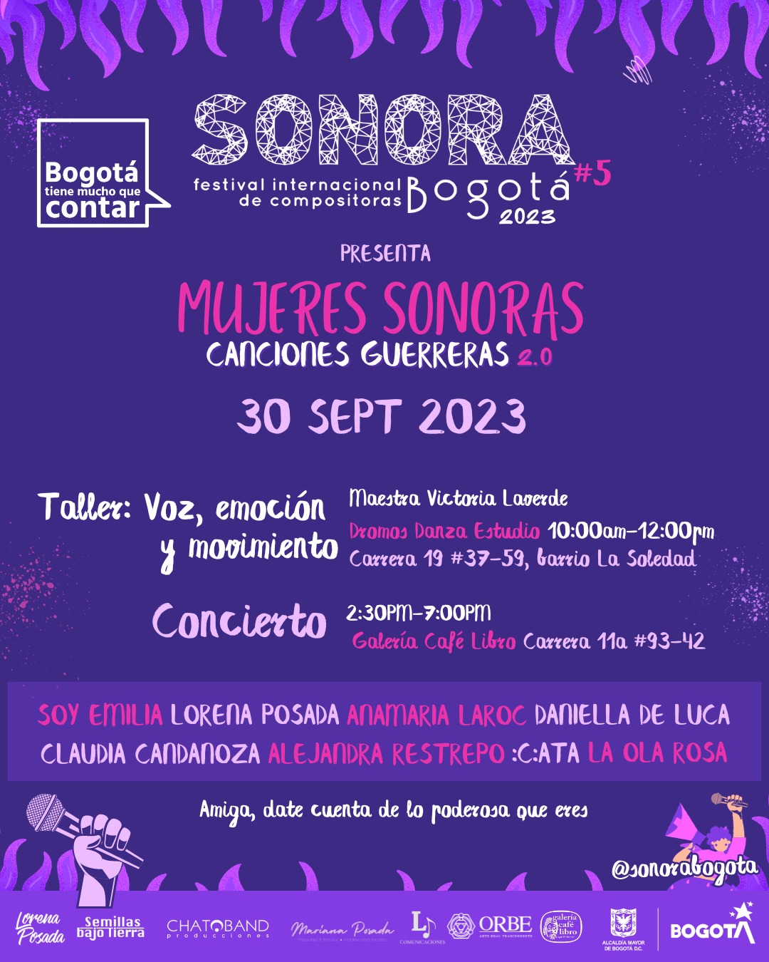 Imagen promoción Mujeres Sonoras Canciones Guerreras 2.0