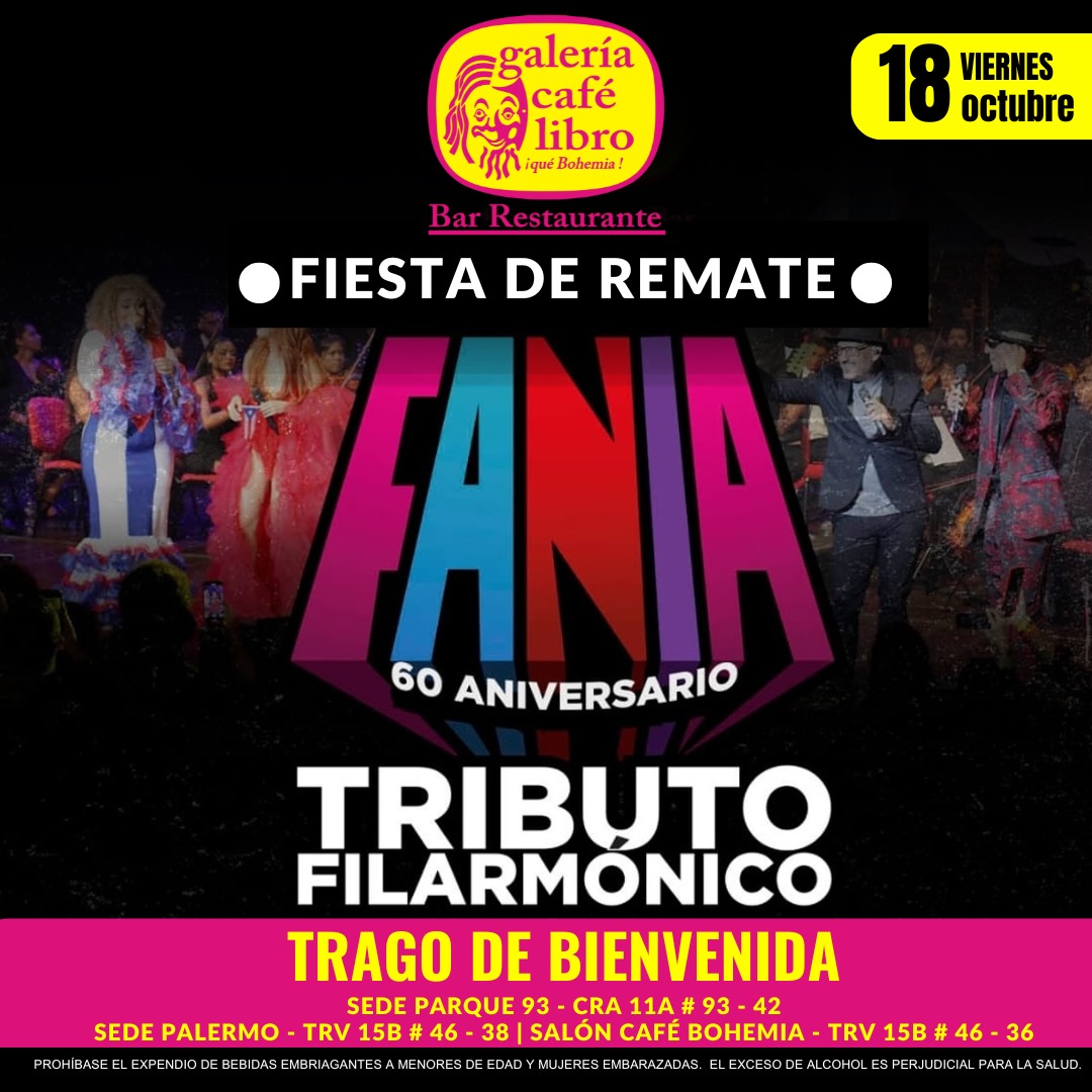 Imagen promoción Fiesta de remate oficial del espectáculo musical Tributo Filarmónico a la Fania All Stars