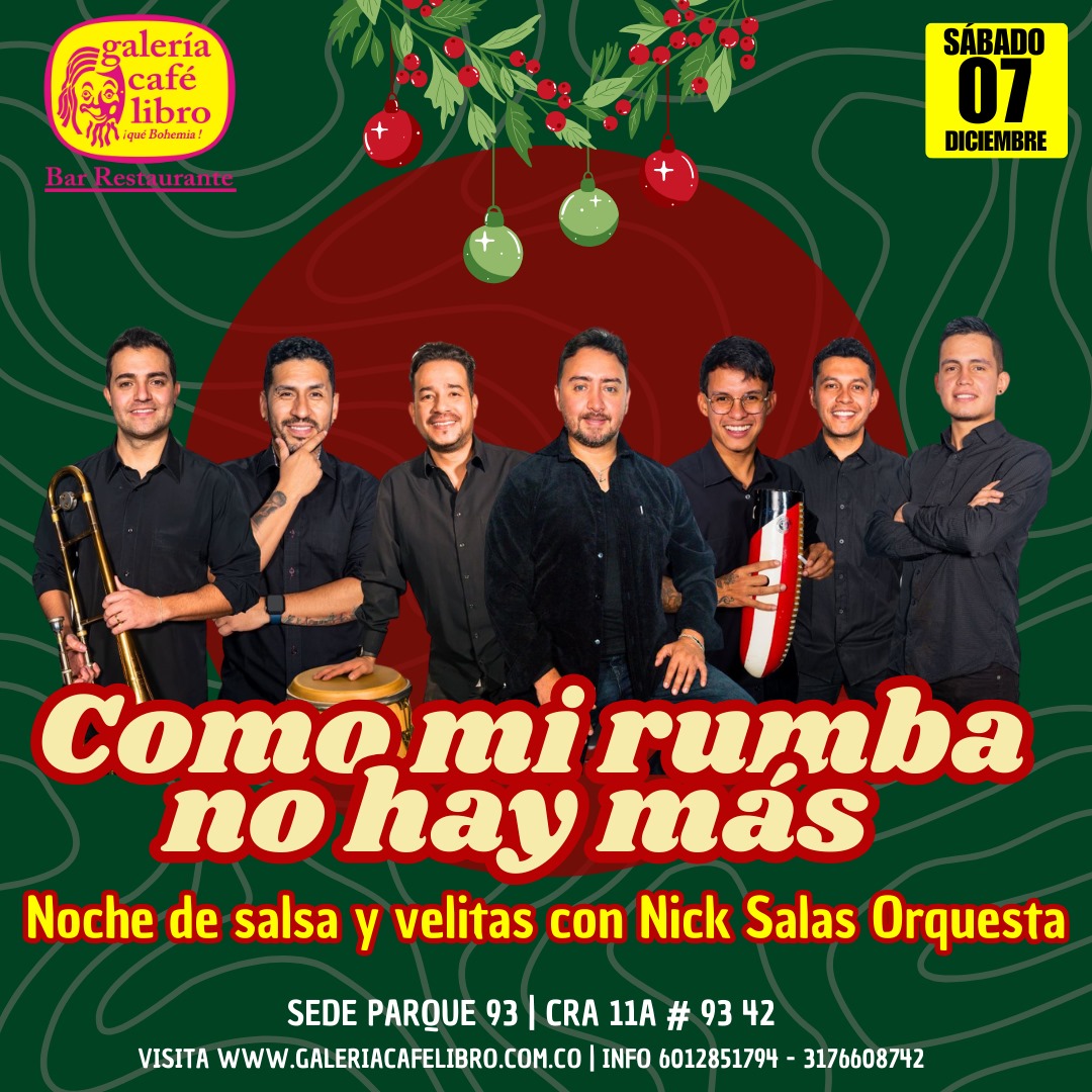 Imagen promoción Noche de Salsa y velitas con Nick Salas Orquesta