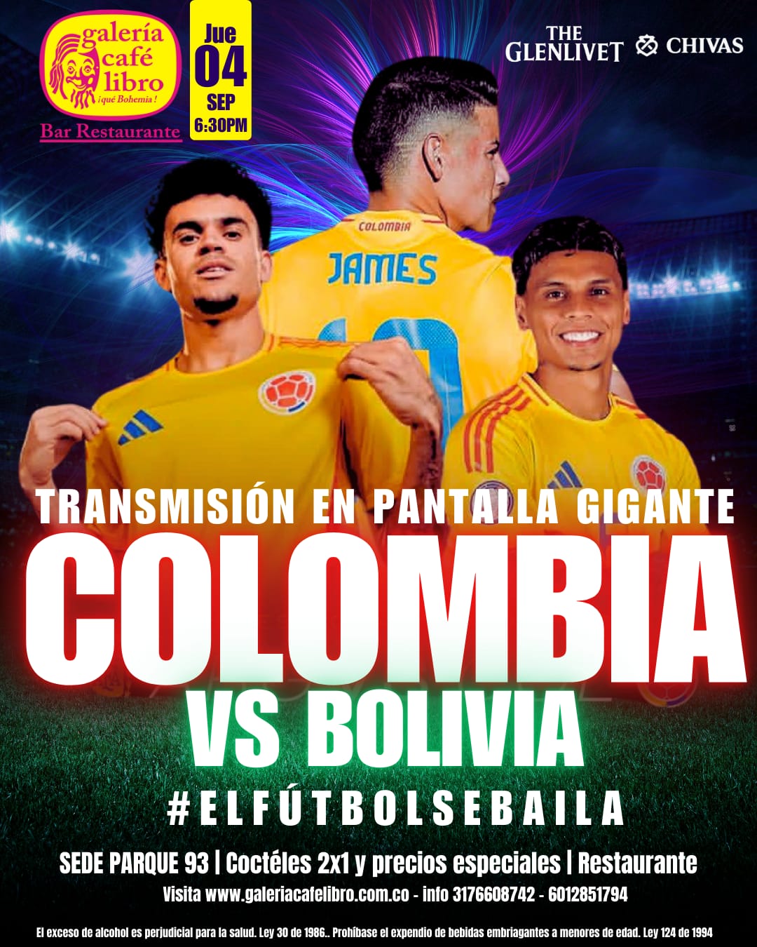 Imagen promoción Colombia VS Bolivia