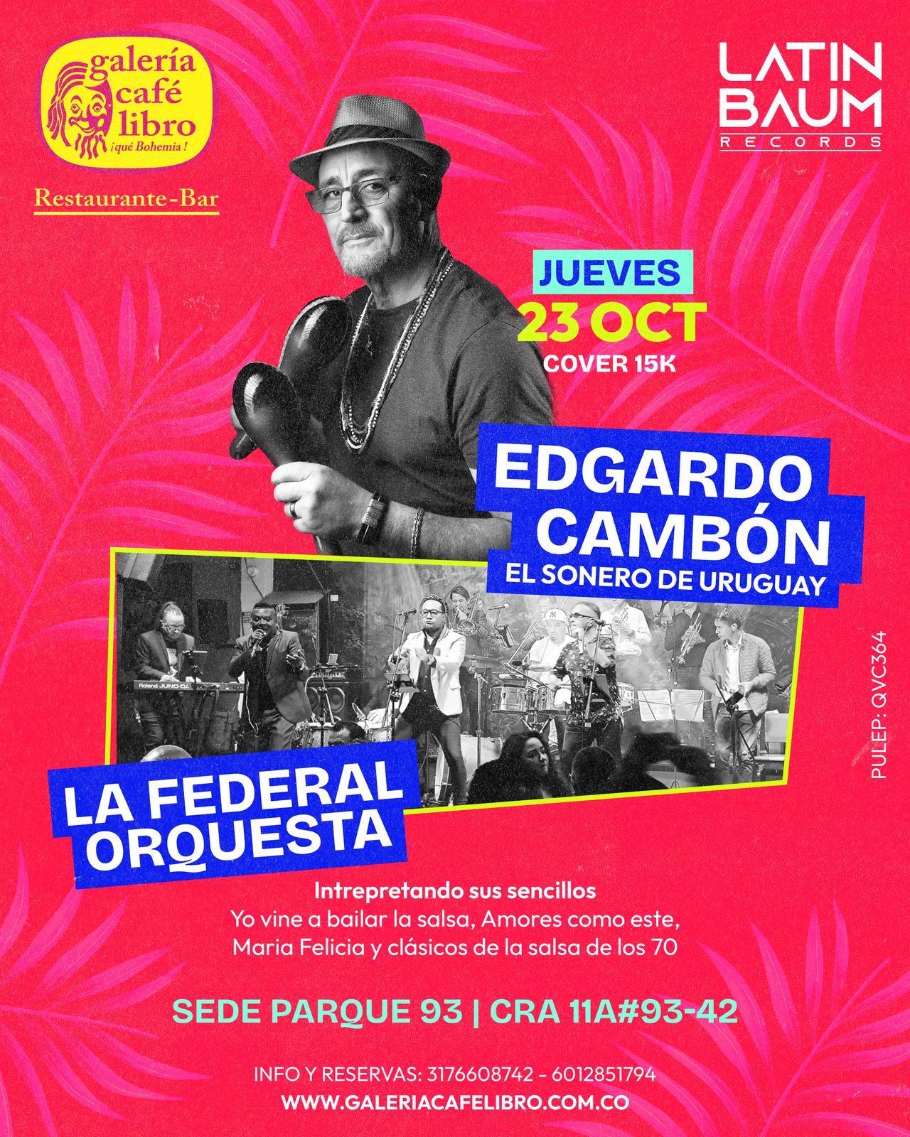 Programación Eventos - Galería Café Libro Edgardo Cambón y la Federal Orquesta