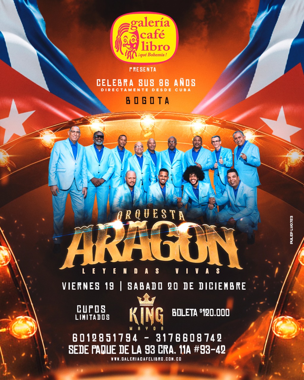 Programación Eventos - Galería Café Libro Orquesta Aragon Viernes 19 de Diciembre