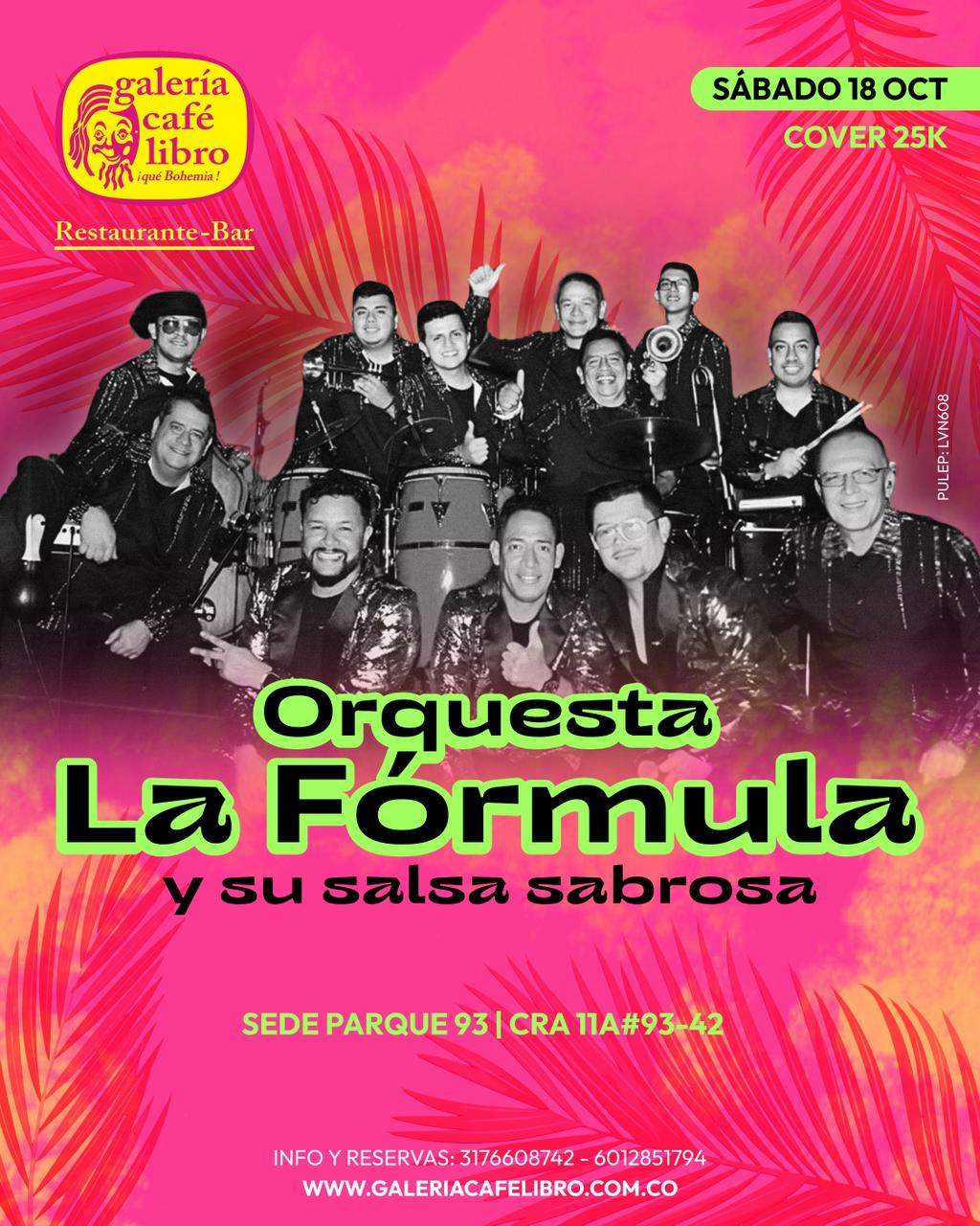 Programación Eventos - Galería Café Libro Orquesta La Fórmula