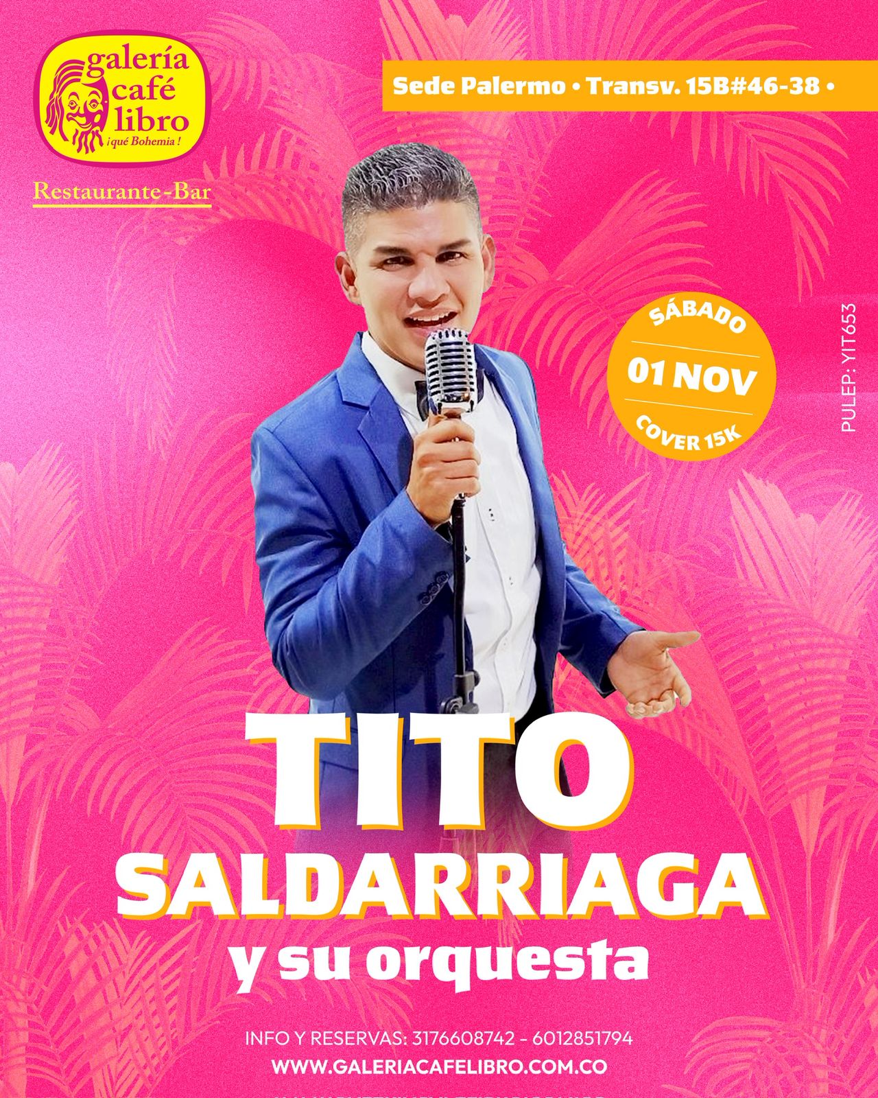 Programación Eventos - Galería Café Libro Tito Saldarriaga y su orquesta - Homenaje a Niche y al Gran Combo