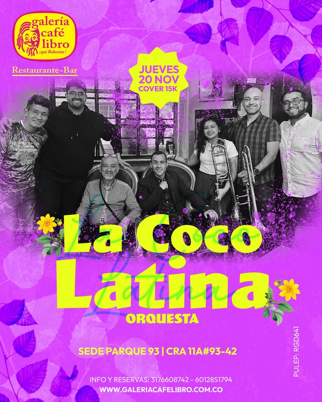 Imagen promoción La Coco Latina orquesta