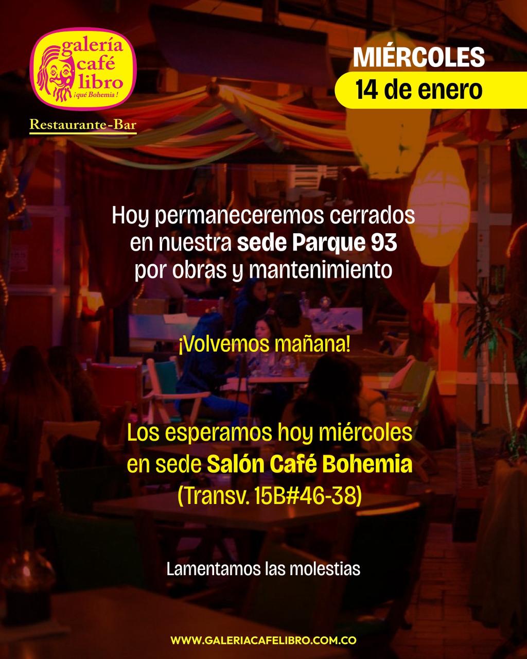 Imagen promoción Te esperamos en el salón Café Bohemia