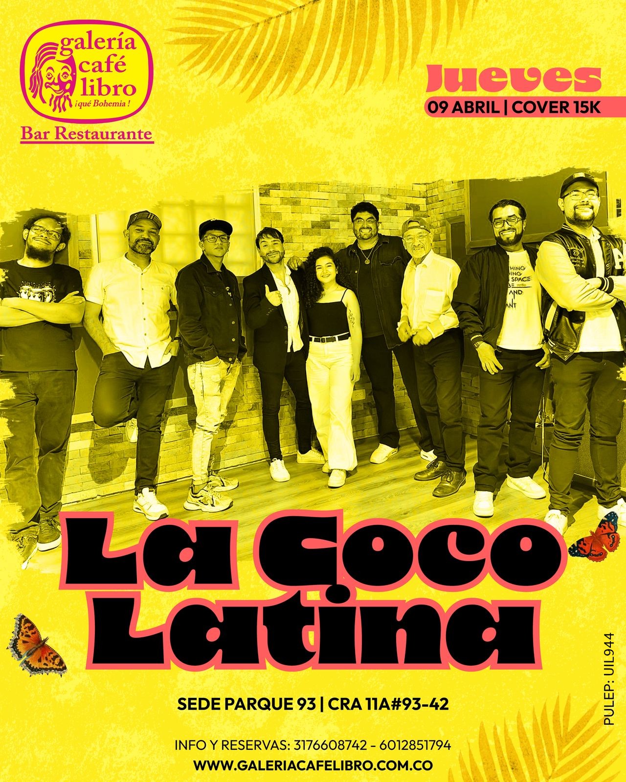 Evento - Galería Café Libro - Programación La Coco Latina orquesta