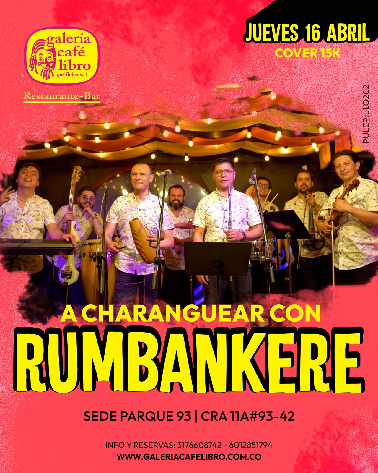 Evento - Galería Café Libro - Programación A Charanguear con Rumbankere