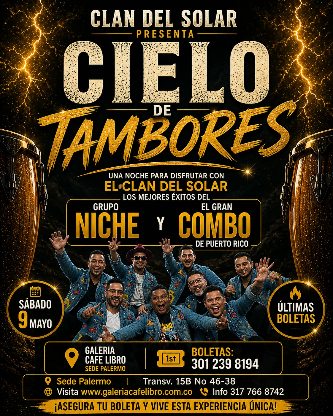 Evento - Galería Café Libro - Programación Clan del Solar presenta: Cielo de Tambores