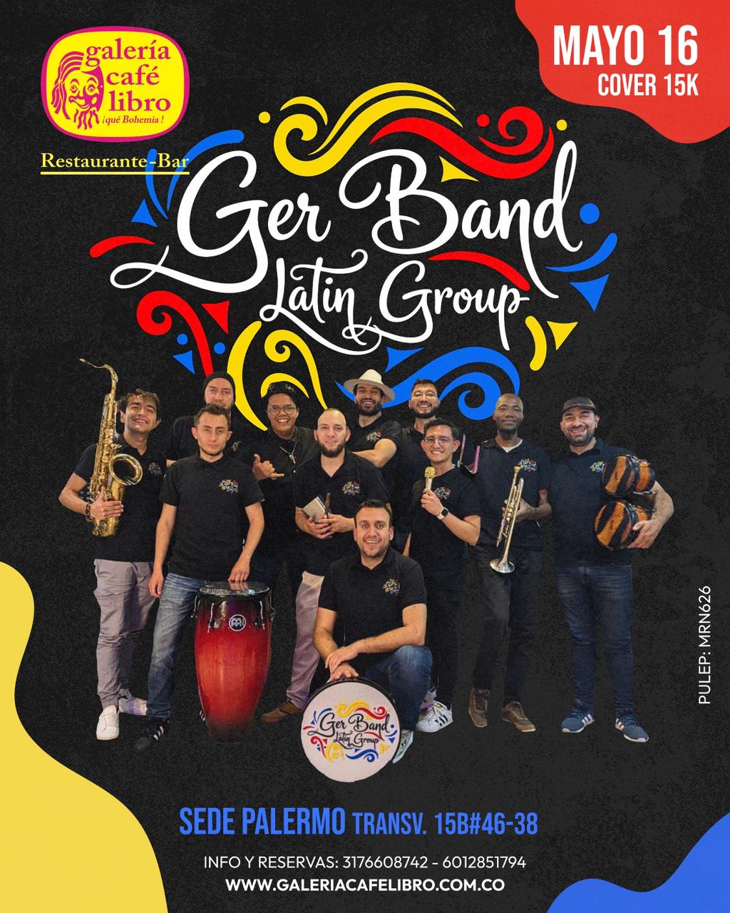 Evento - Galería Café Libro - Programación Ger Band Latin Group