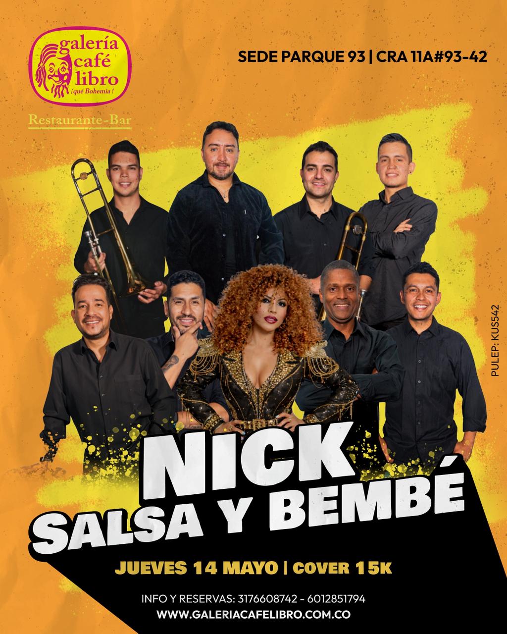 Evento - Galería Café Libro - Programación Nick Salsa y Bembe