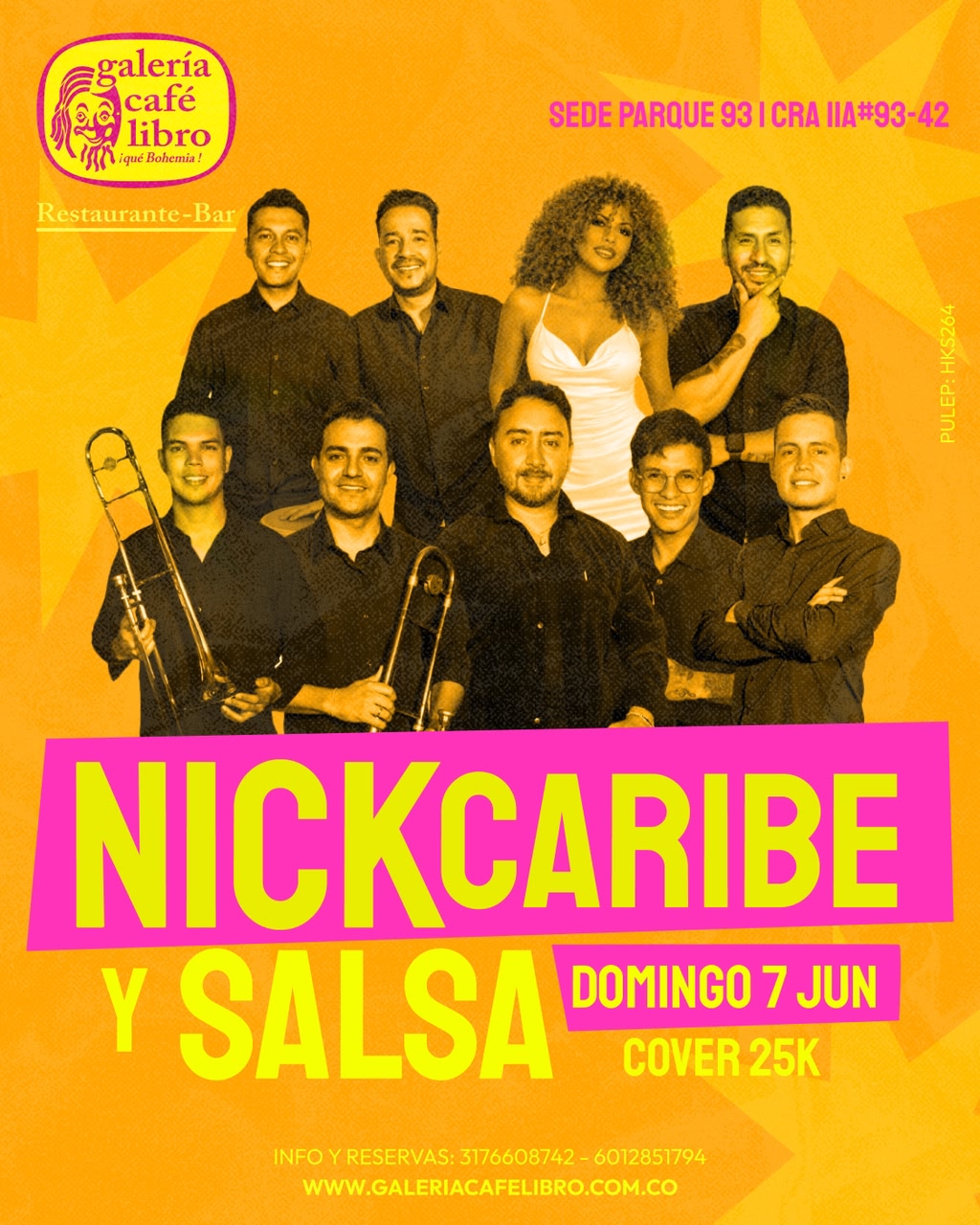 Evento - Galería Café Libro - Programación Nick Caribe y salsa