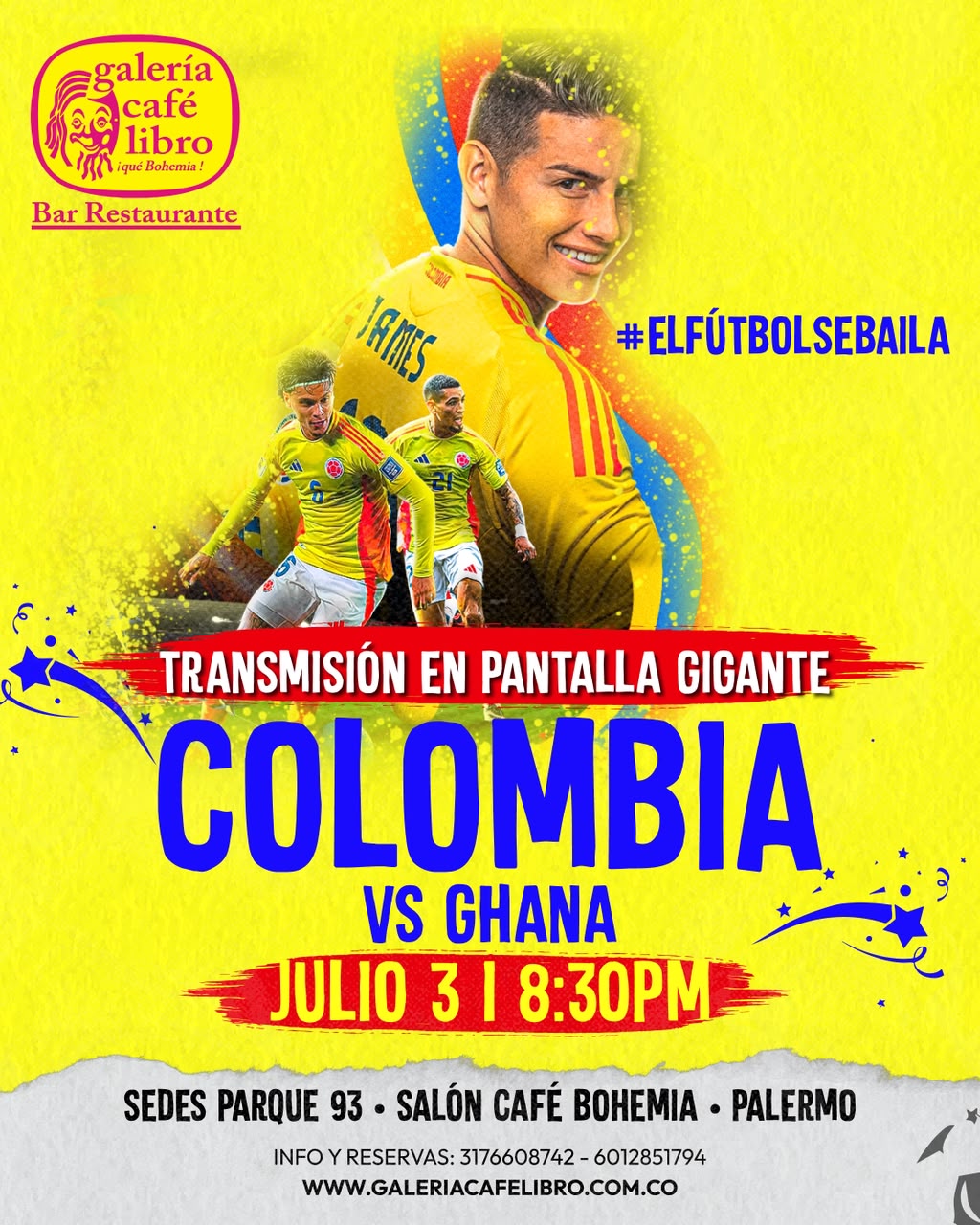 Evento - Galería Café Libro - Programación Colombia VS Ghana