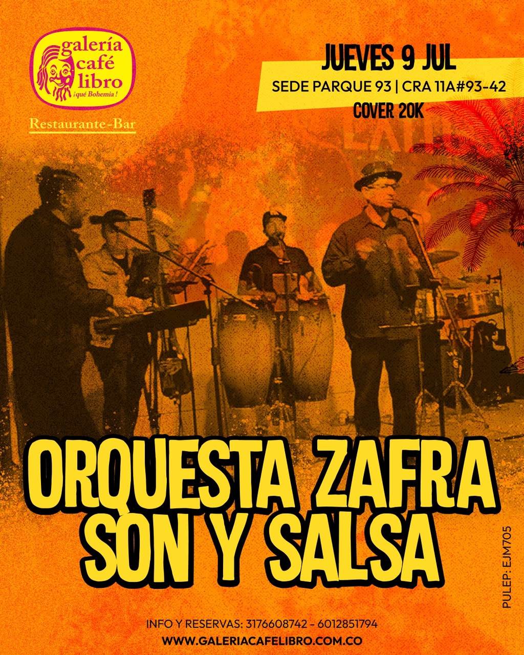 Evento - Galería Café Libro - Programación Jueves con Orquesta Zafra Son y Salsa