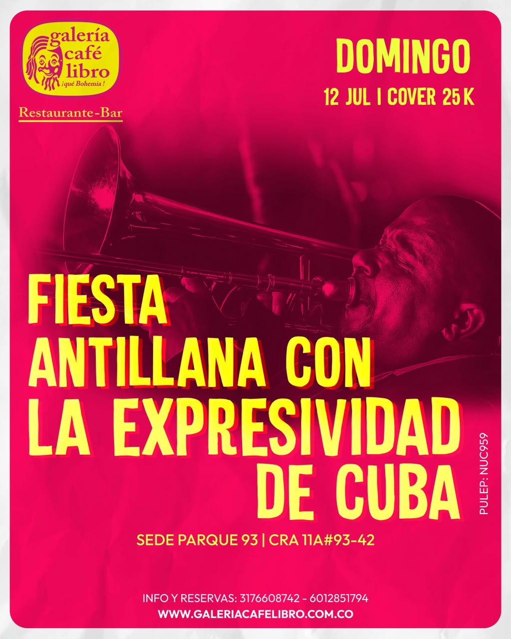 Evento - Galería Café Libro - Programación Fiesta Antillana con La Expresividad de Cuba