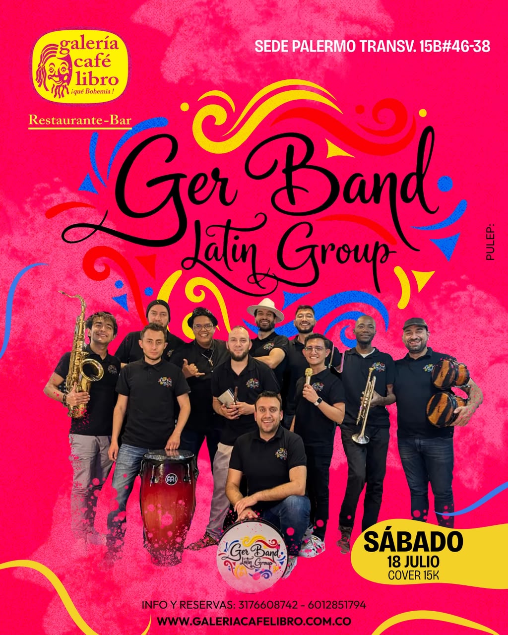 Evento - Galería Café Libro - Programación Ger Band Latin Group