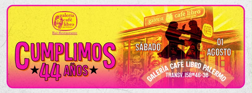 Galería Café Libro - Banner Cumplimos 44 años