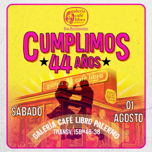Galería Café Libro - Banner Cumplimos 44 años