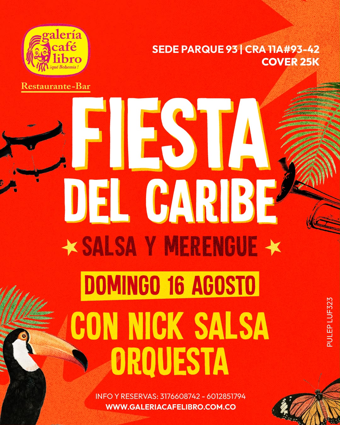 Evento - Galería Café Libro - Programación Fiesta del Caribe con Nick Salsa Orquesta