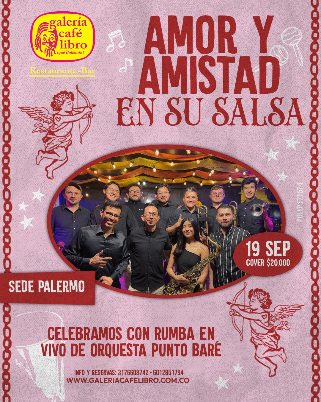 Evento - Galería Café Libro - Programación Celebramos Amor y Amistad con Punto Bare Orquesta
