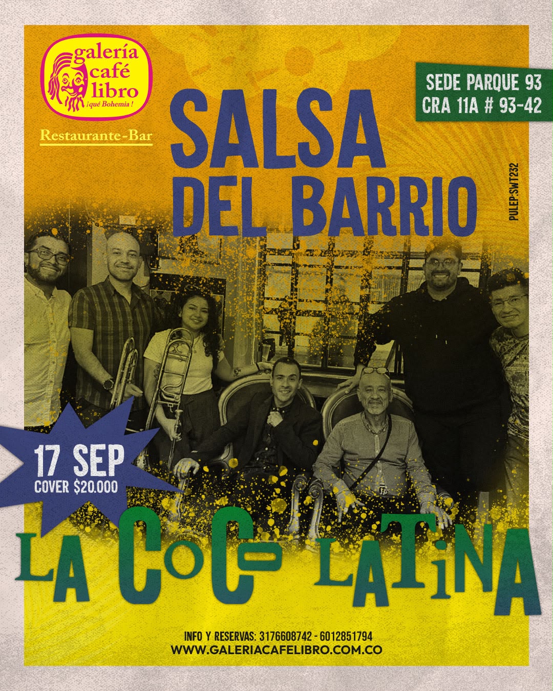 Programación Eventos - Galería Café Libro Salsa del barrio con La Coco Latina