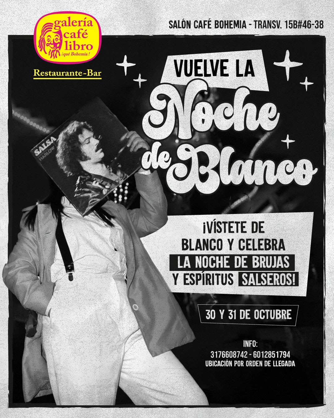 Evento - Galería Café Libro - Programación Vuelve la Noche de Blanco 30 y 31 de octubre