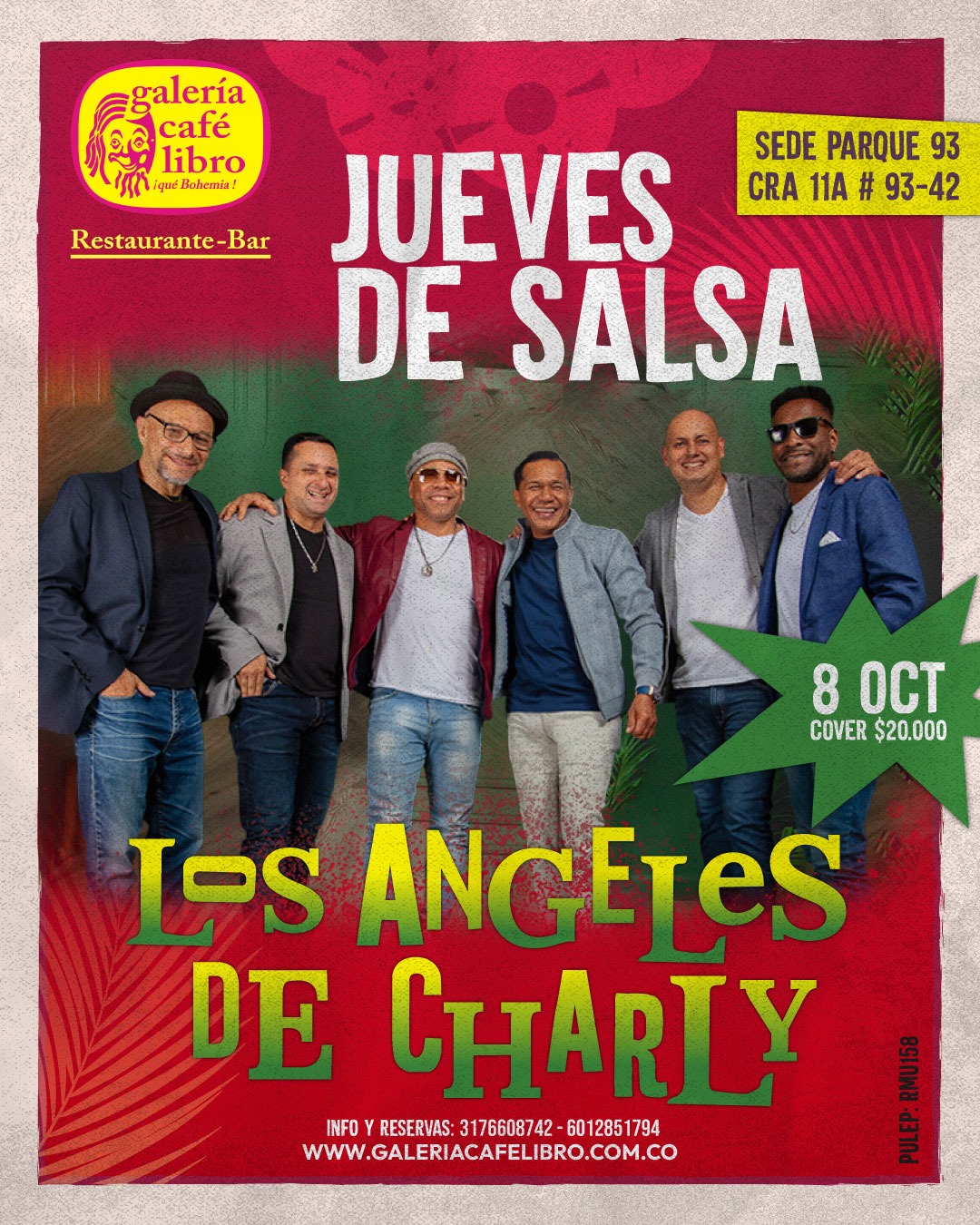 Evento - Galería Café Libro - Programación Jueves de salsa con Los Angeles de Charly